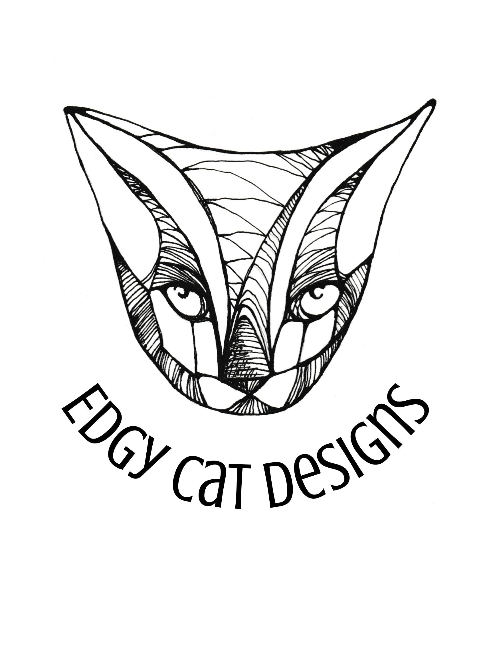 abstract cat line art